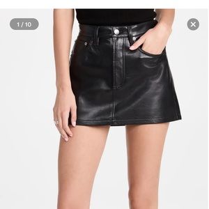 Agolde leather liv mini skirt